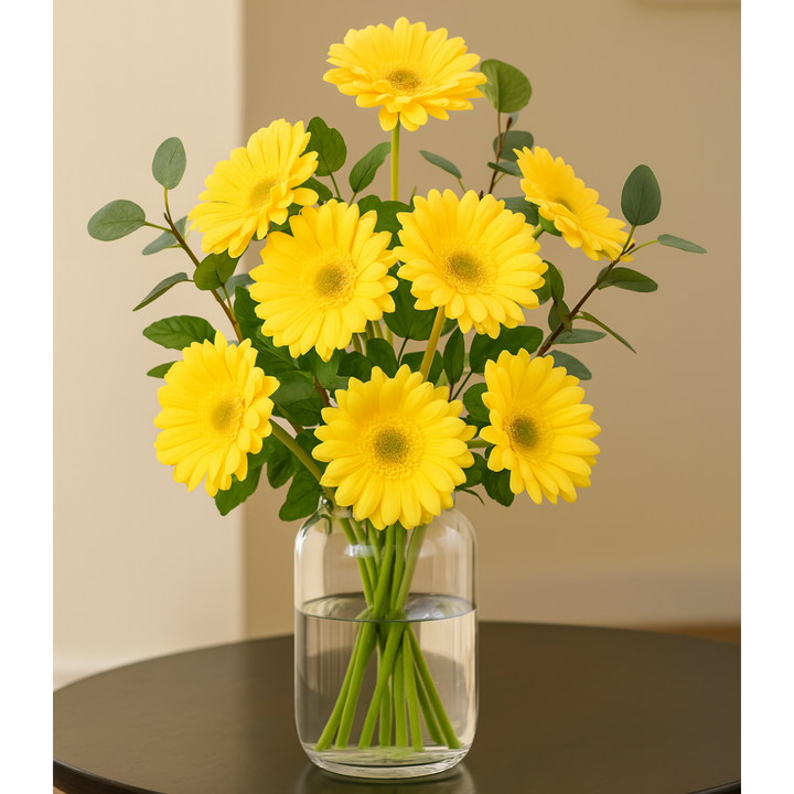 Gerbera kunstbloem Geel 50 cm. Bundel van 14