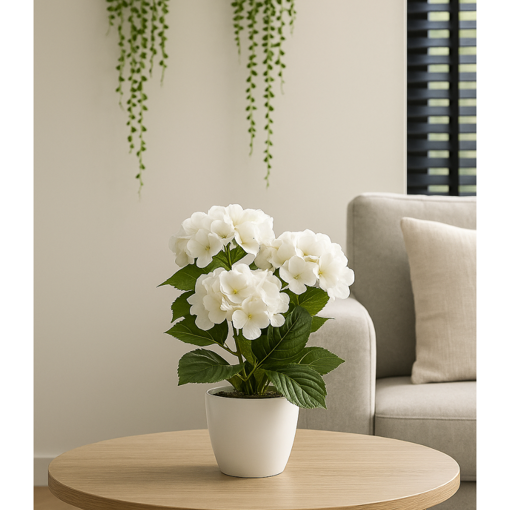 Hortensia bos kunstbloem 32 cm. Bundel van 2