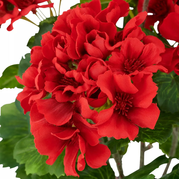 Flourify Geranium struik in pot kunstbloem. 36 cm 