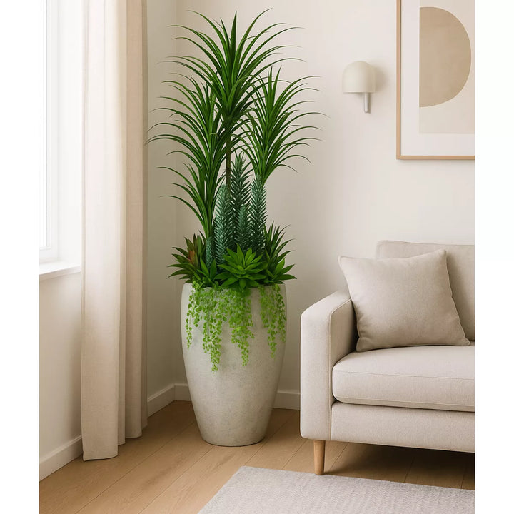 Flourify Succulent in fibreclay pot. 175 cm