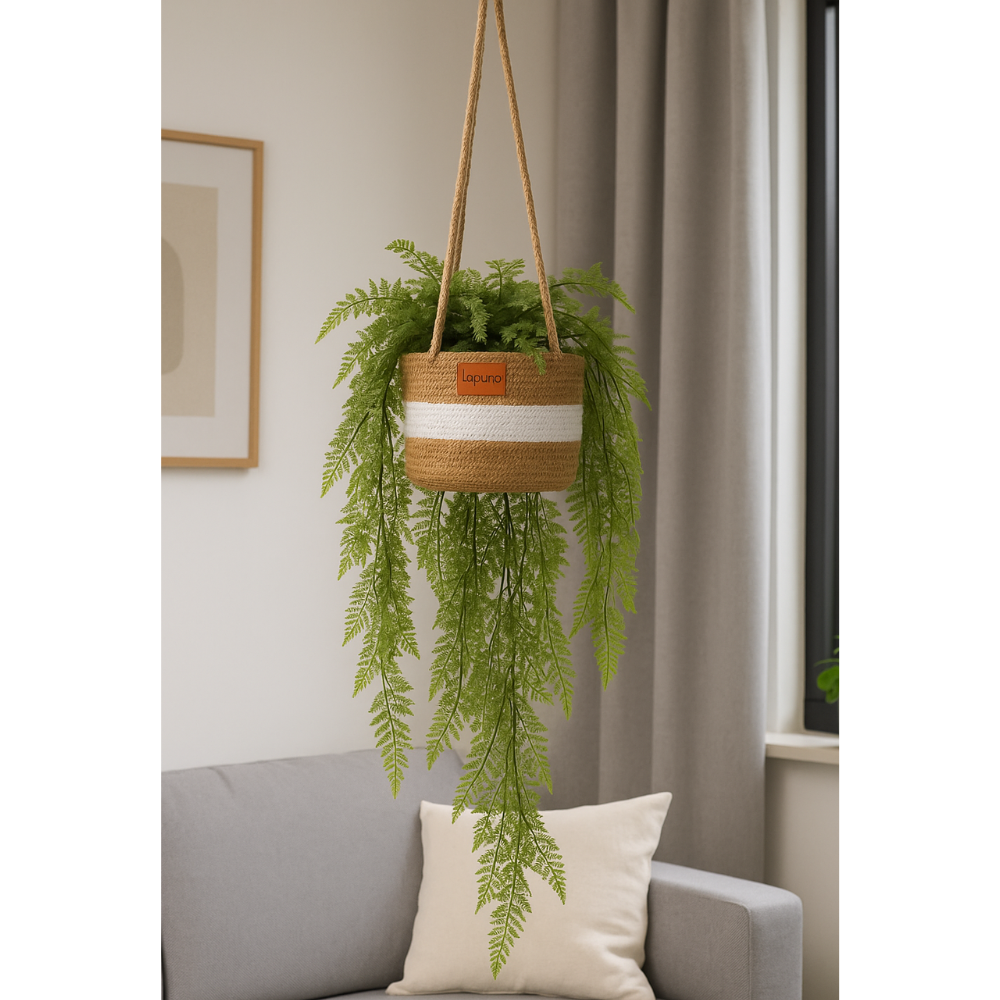 Hängekorb aus Jute-Baumwolle, 15 cm. 3er-Bündel