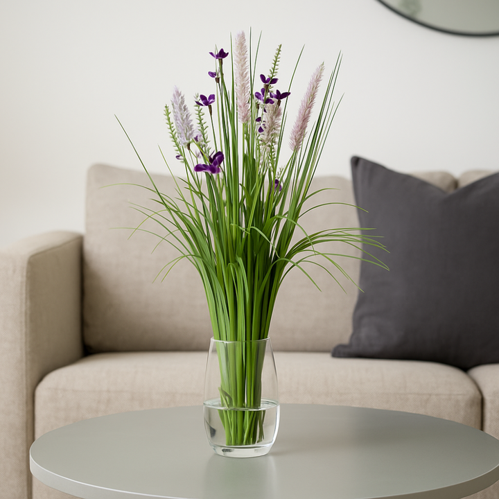 Staand gras-bos kunstplant 48 cm. Bundel van 2