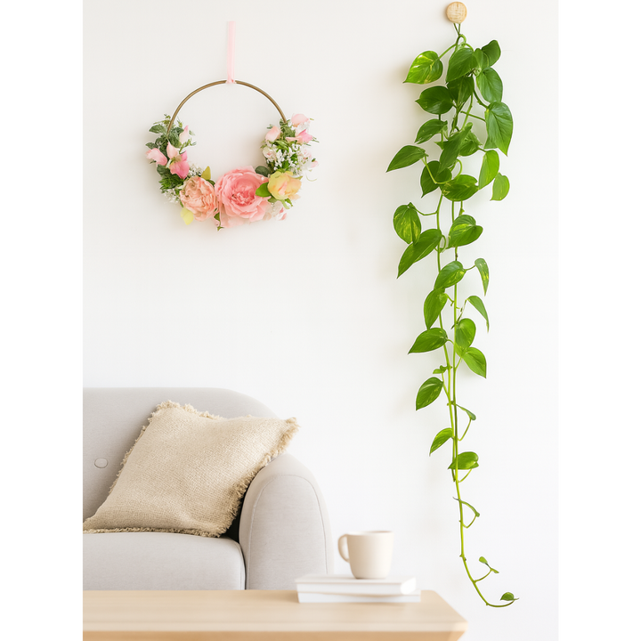 Pioenrozen decoratiekrans kunstbloem 25 cm