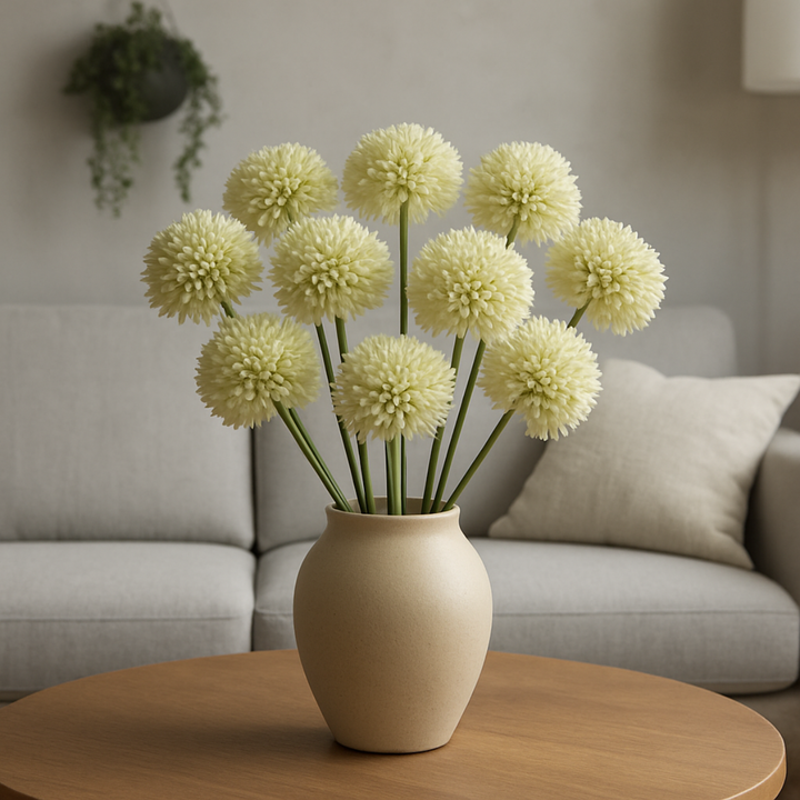 Allium Kunstbloem 44 cm Wit – Bundel van 14
