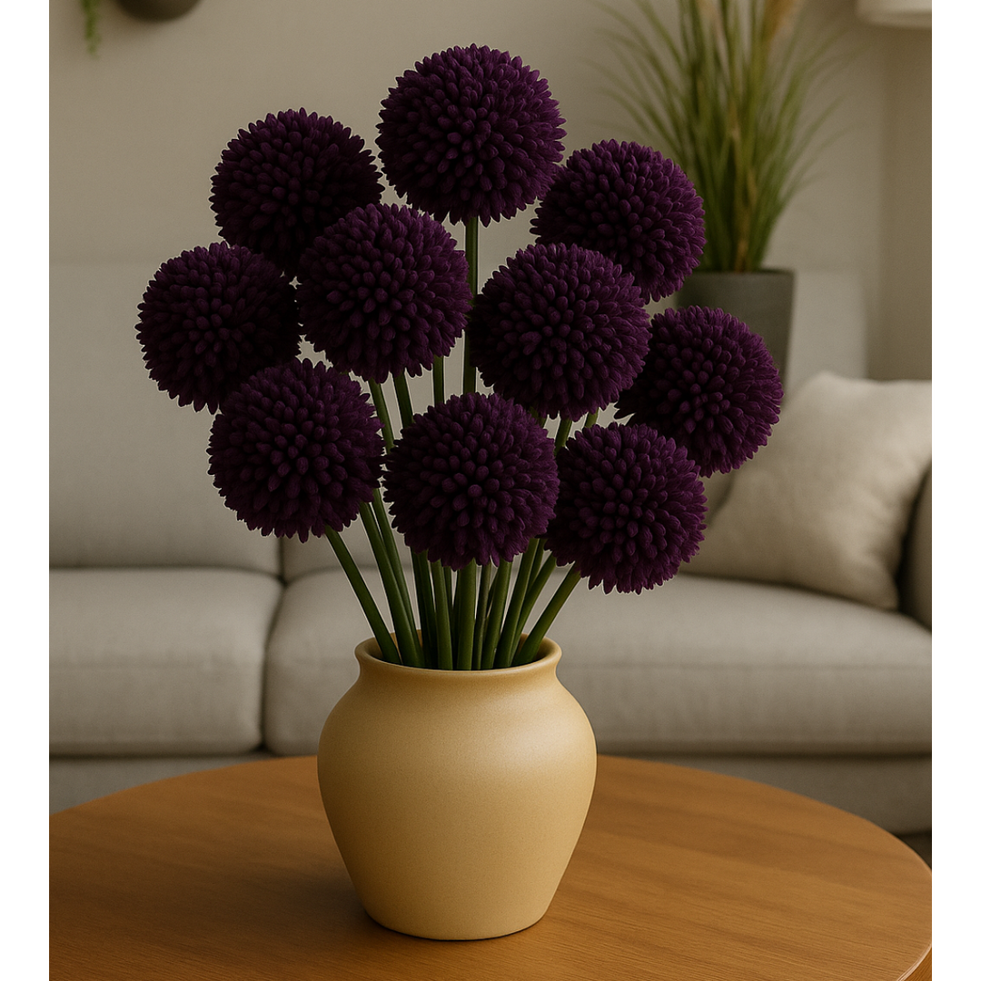 Allium Kunstbloem 44 cm Paars – Bundel van 14