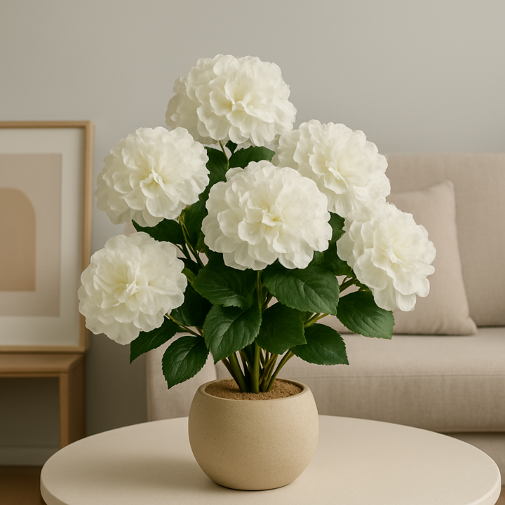 Hortensia bos kunstbloem 52 cm. Bundel van 2