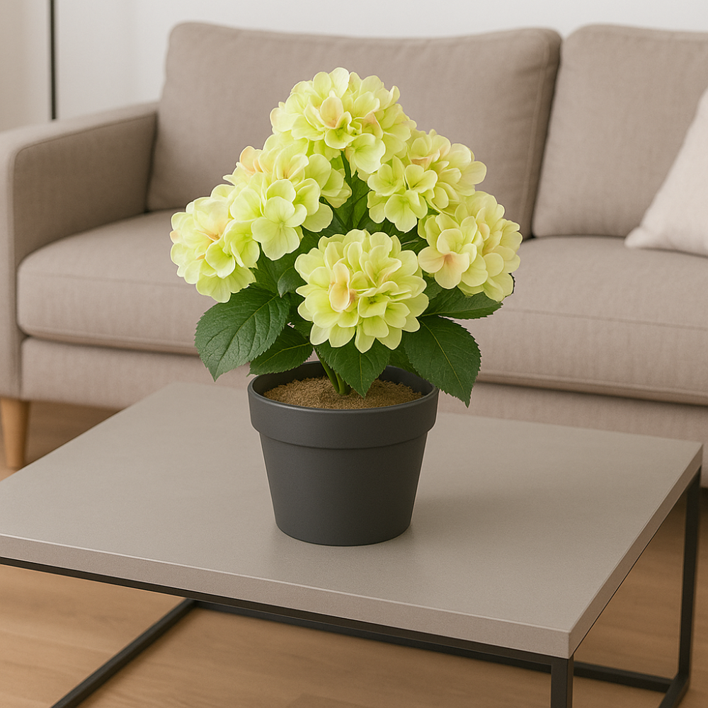 Hortensia bos kunstbloem 52 cm. Bundel van 2