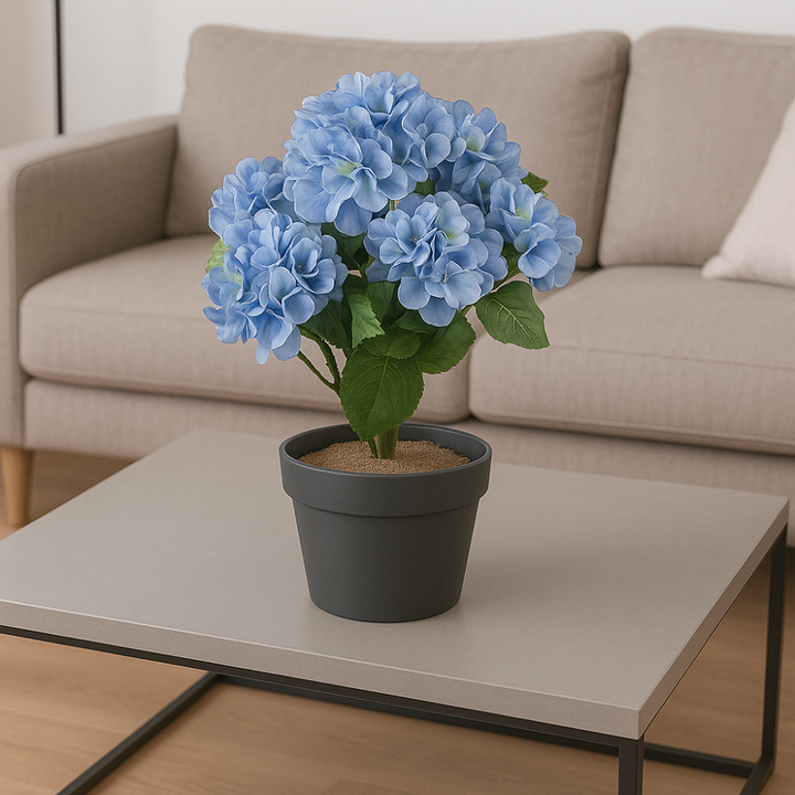 Hortensia bos kunstbloem 52 cm. Bundel van 2