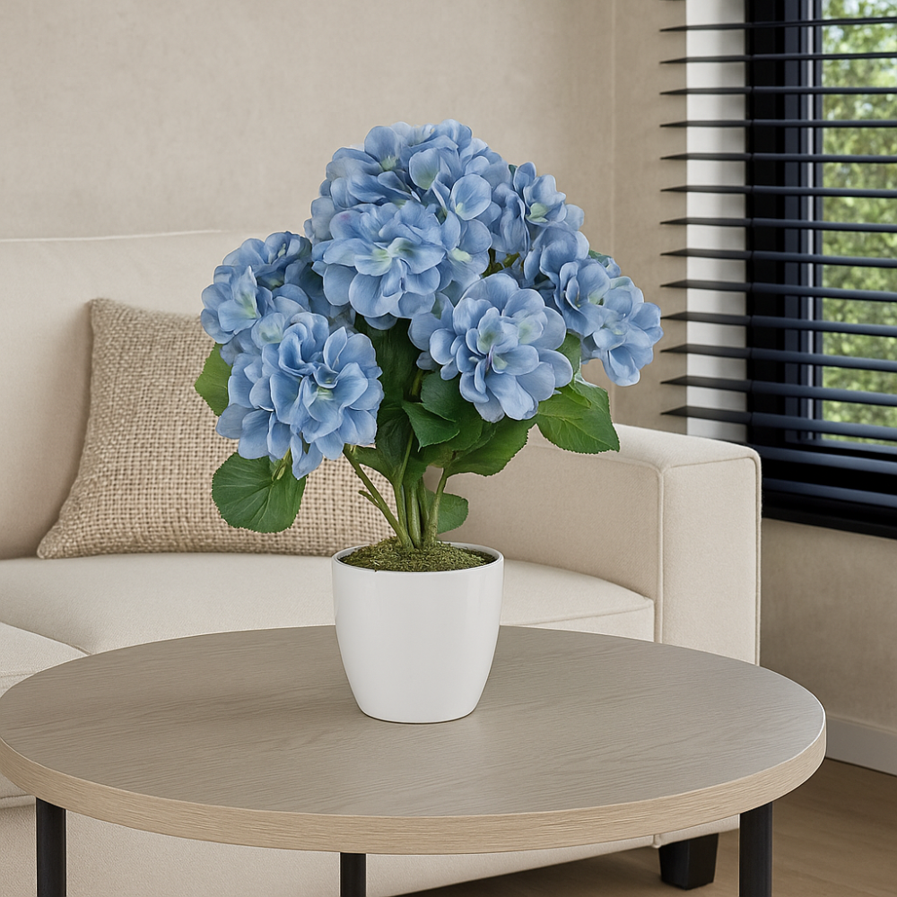 Hortensia bos kunstbloem 52 cm