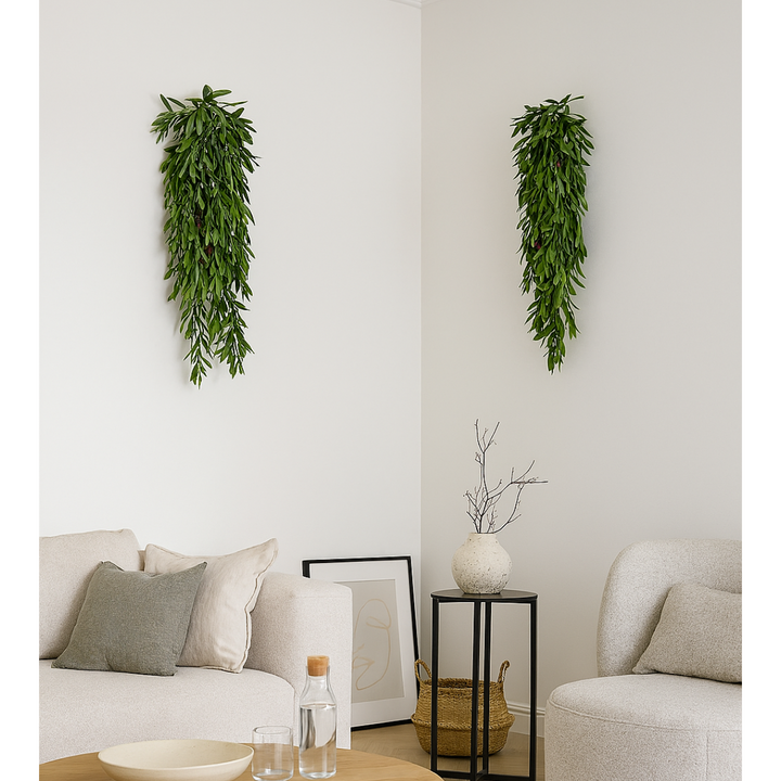 Olijfblad hanger kunstplant/hangplant 85 cm