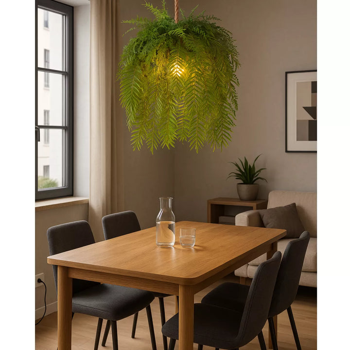 Flourify decoratieve hanglamp met een mix van kunstvarens 80 cm