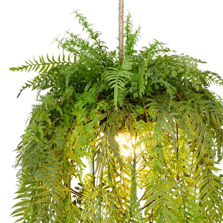 Flourify decoratieve hanglamp met een mix van kunstvarens 80 cm