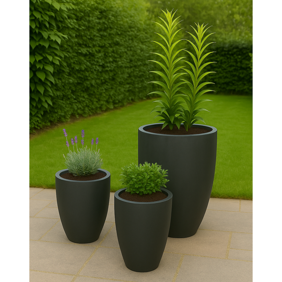 Fibreclay plantenbak/vaas 3 deligeset