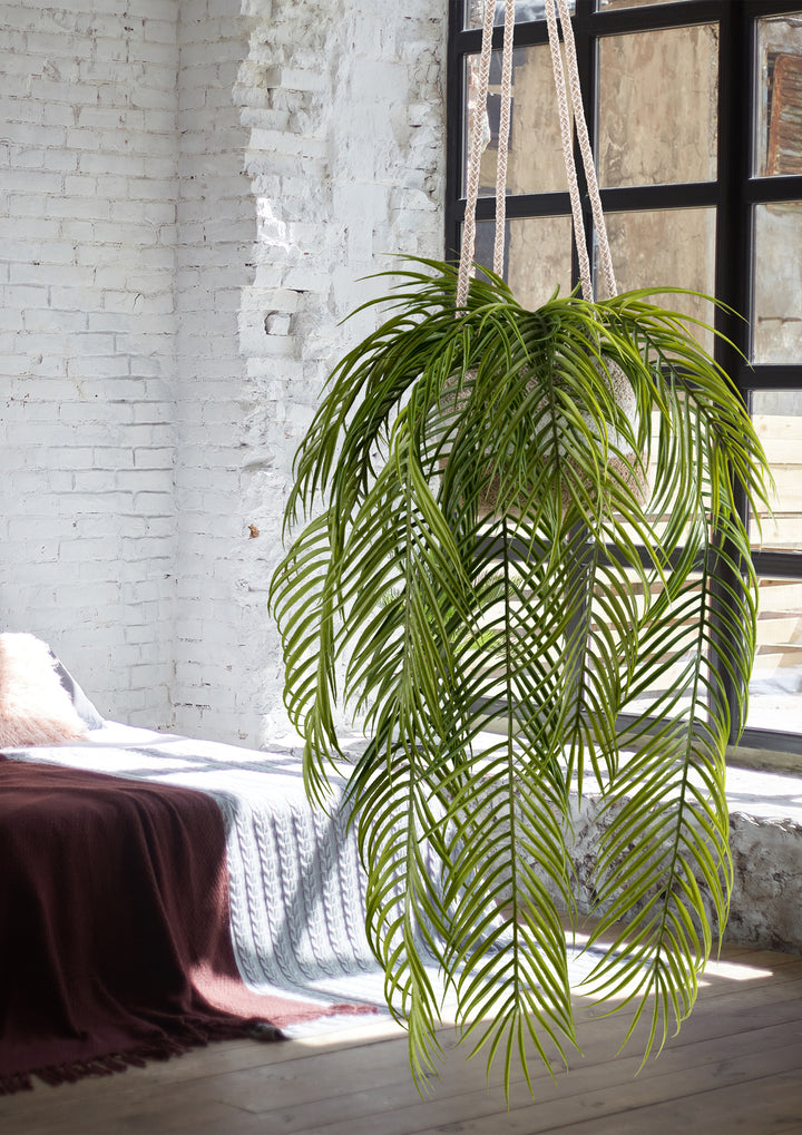 Palm hangplant kunstplant 80 cm