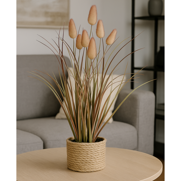 Lagurusgras kunstplant 41 cm. Bundel van 2