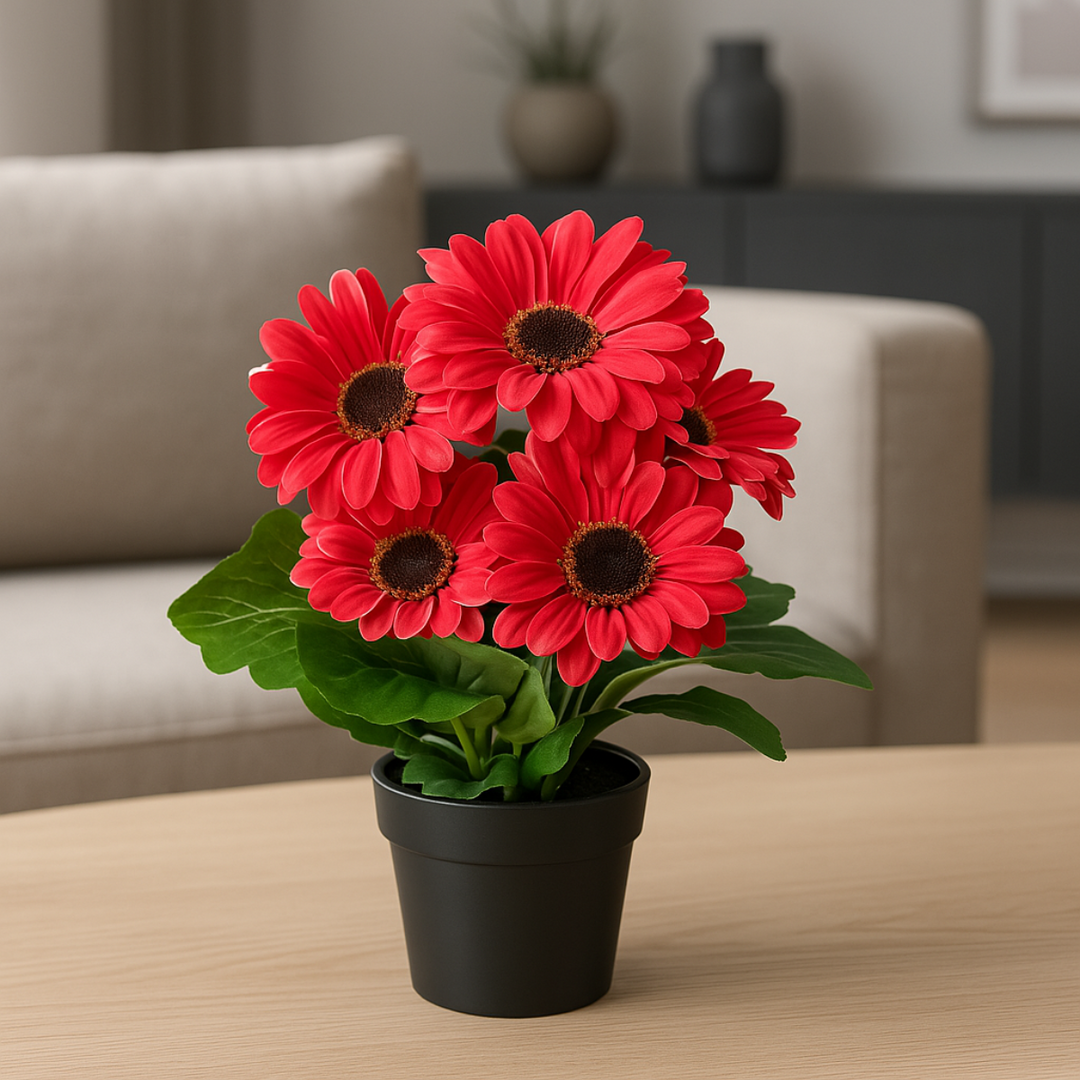Gerbera bos kunstbloem 27 cm. Bundel van 3