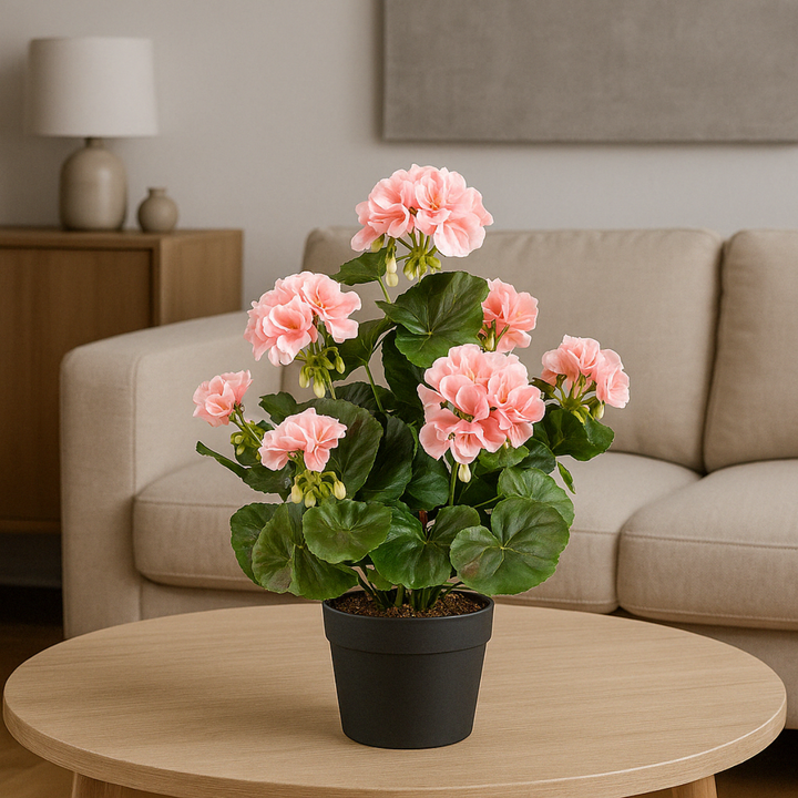 Geranium bos kunstbloem 40 cm. Bundel van 2