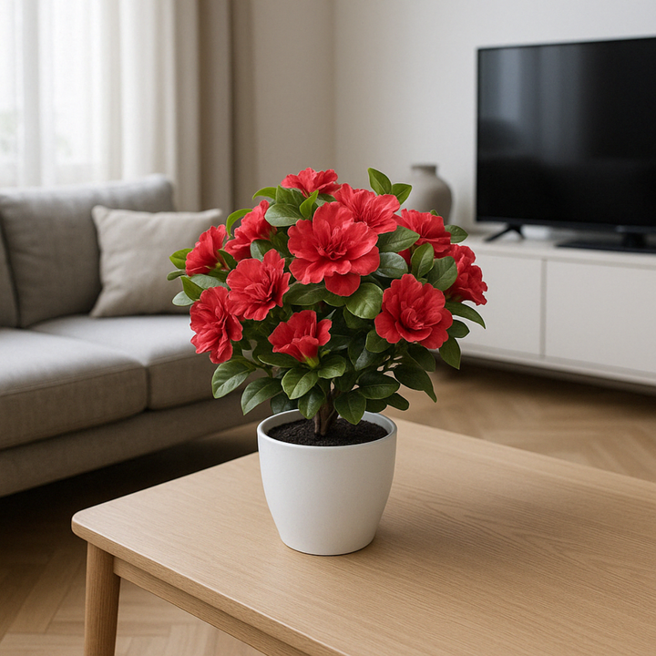 Azalea kunstplant Rood van 32 cm