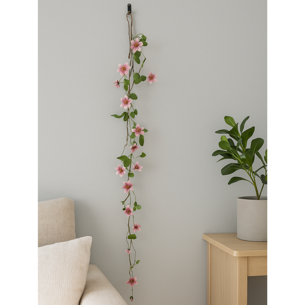 Bloemenguirlande kunstplant Roze 136 cm. Bundel van 2
