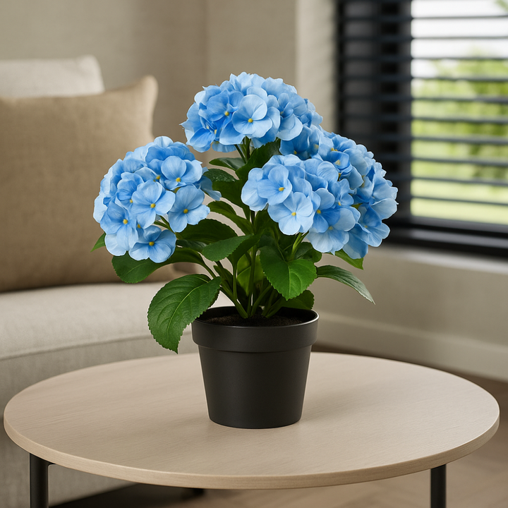 Hortensia bos kunstbloem 32 cm. Bundel van 2
