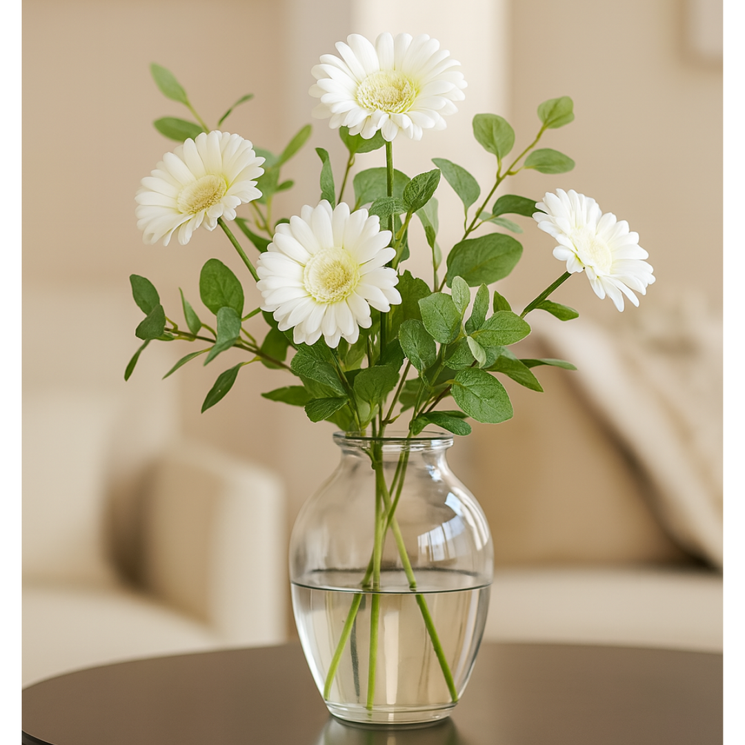Gerbera kunstbloem  Crème 50 cm. Bundel van 14