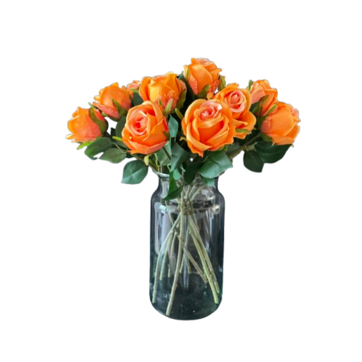 Roos kunstbloem 45 cm. Bundel van 9